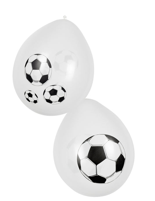 Ballons Foot party blancs avec motifs ballons de football