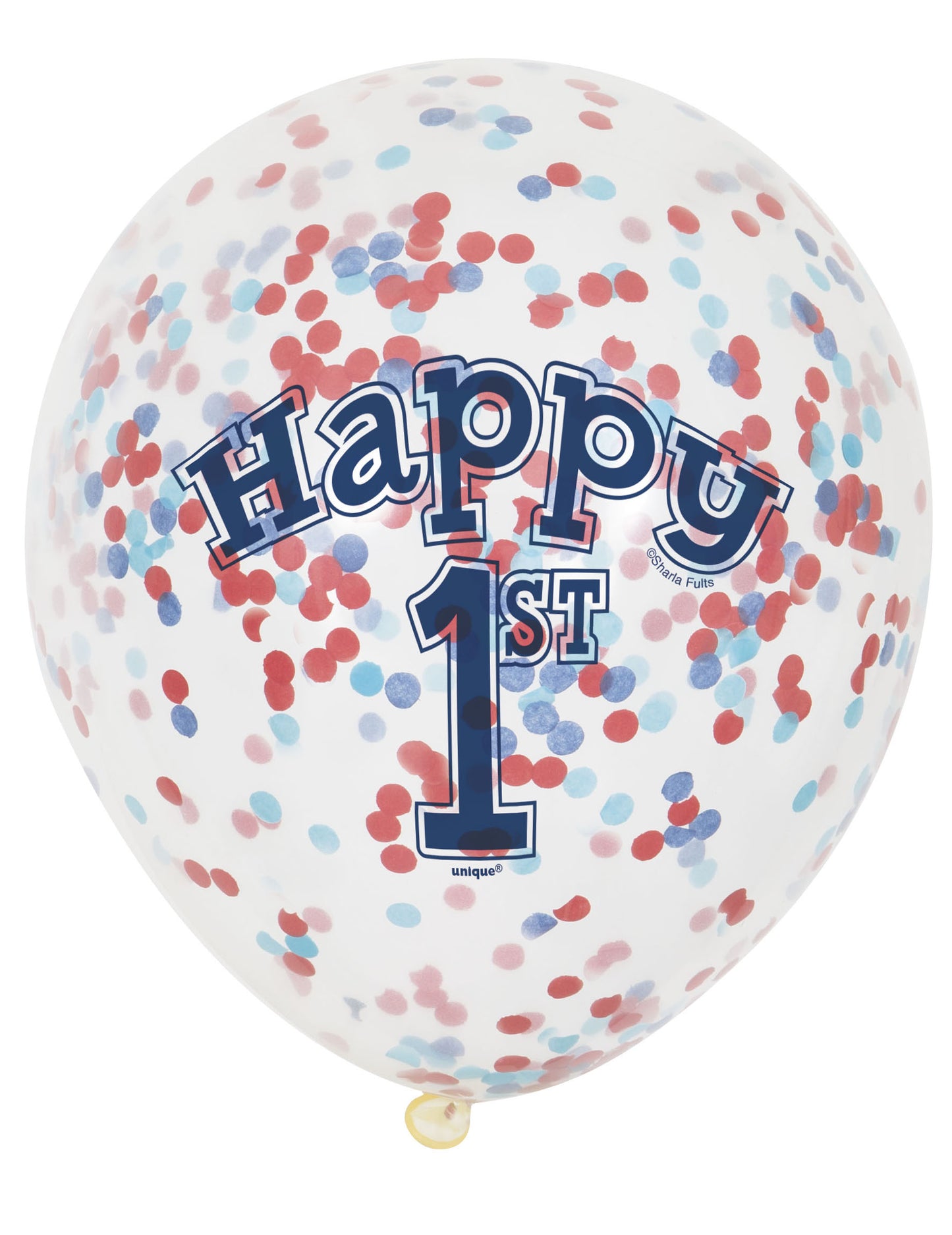 6 latexových balónov s konfetami na 1. narodeniny malý námorník 30 cm biologicky rozložiteľné 