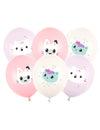 Ballons latex Gabby et la maison magique pour enfant rose violet et blanc