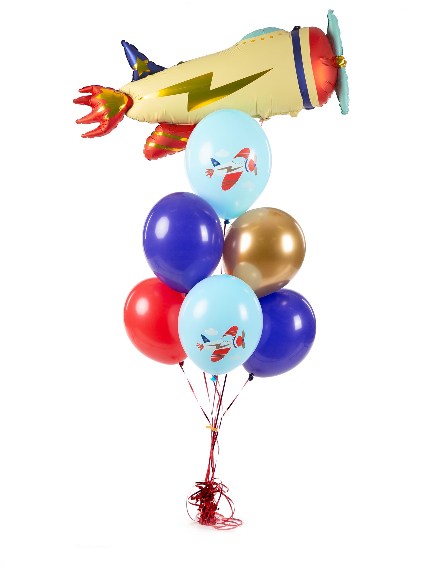 6 balónov, malé lietadlo, 30 cm k narodeninám dieťaťa