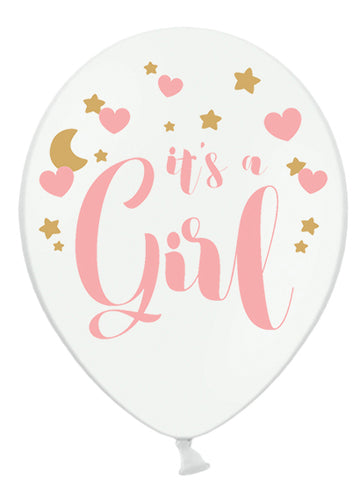 6 ružových balónov, je to dievča 30 cm na detskú oslavu