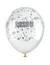 Ballons en latex Bonne année transparents et argent