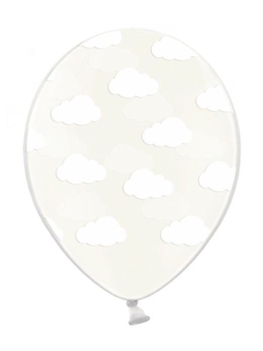 Ballons en latex naturel nuages transparents et blancs