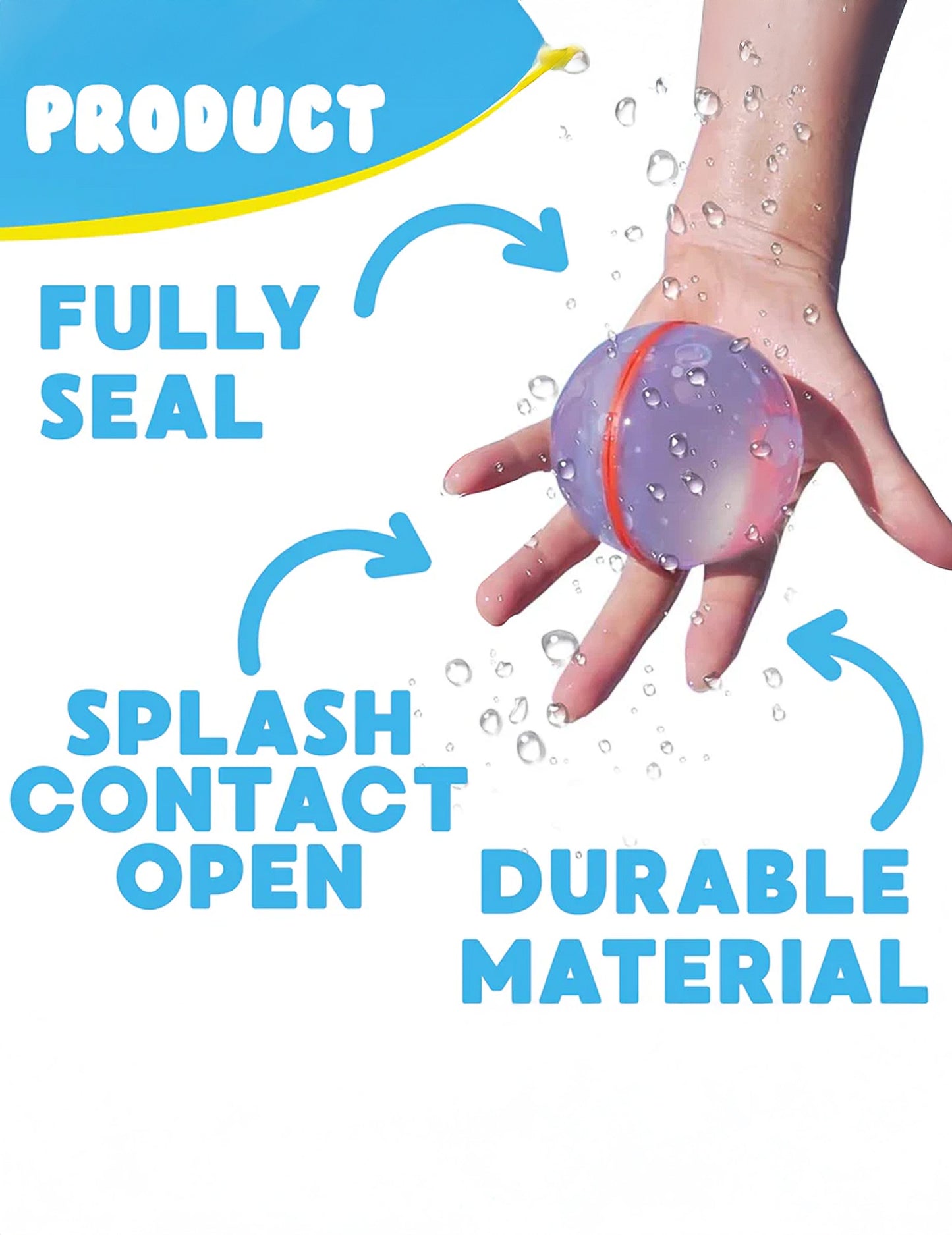 6 farebných opakovane použiteľných vodných bômb