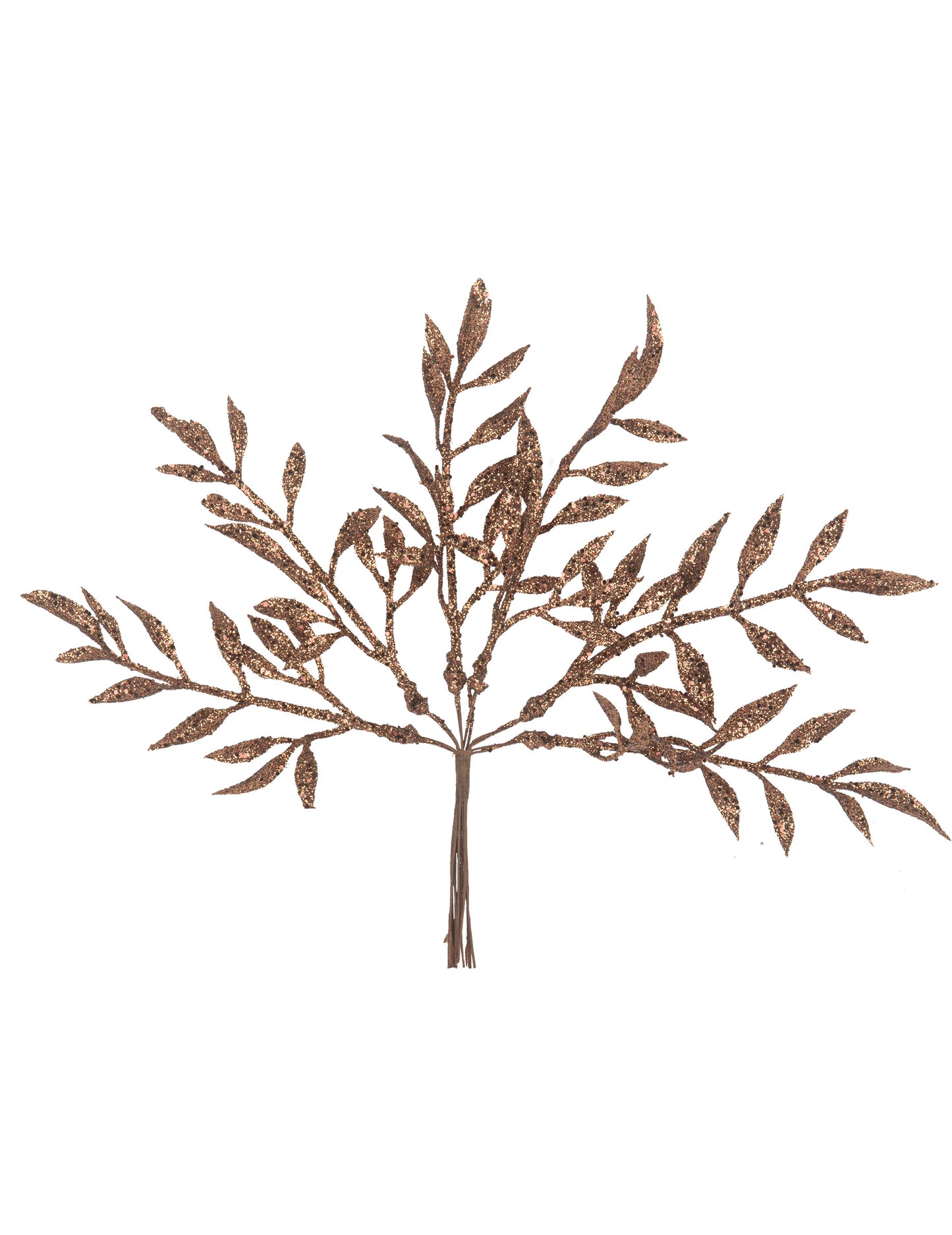 6 konárov na stonkách, čokoládové trblietky, 18 cm na vianočné ozdoby