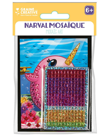 Cartes mosaïque holographiques narval pour enfant multicolore