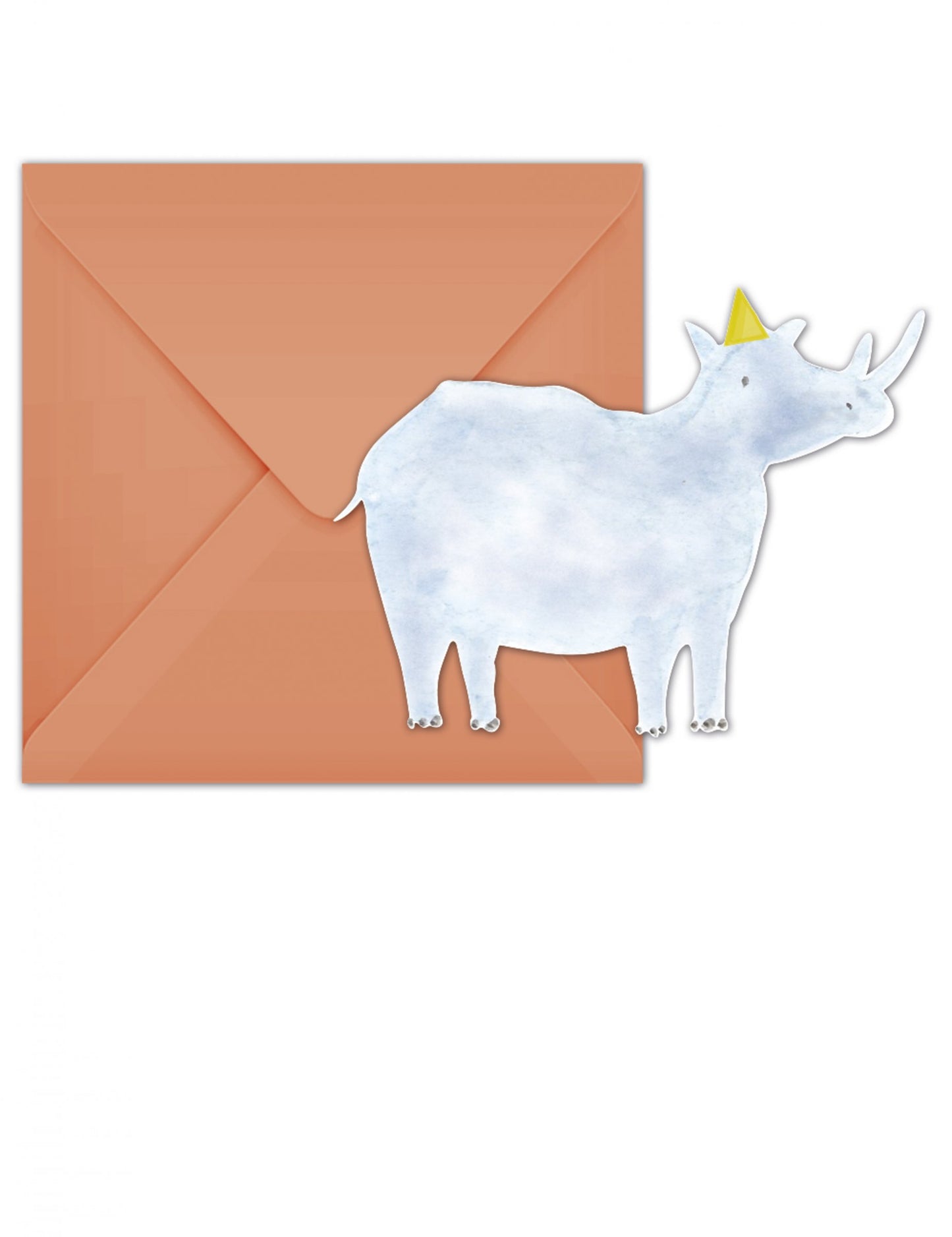 6 pozvánok s obálkami s motívom nosorožieho safari