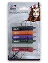 6 crayons rétractables Halloween pour adulte multicolores