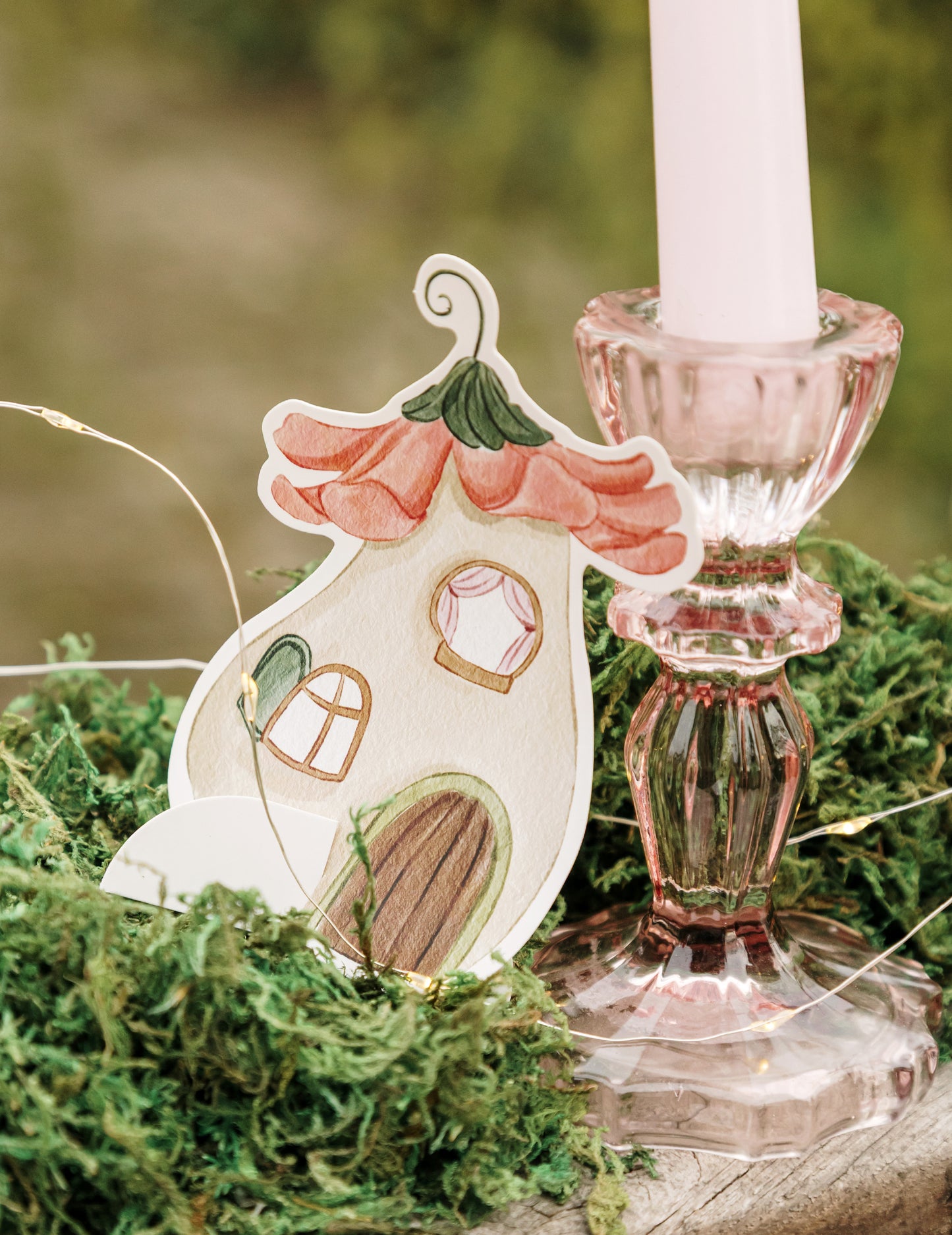 6 pastelovo ružových papierových ozdôb v tvare víl, vysokých 6,8 až 10 cm cm začarovaný vesmír