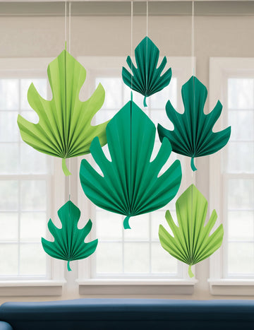 6 kartónových dekorácií na zavesenie listov palmy