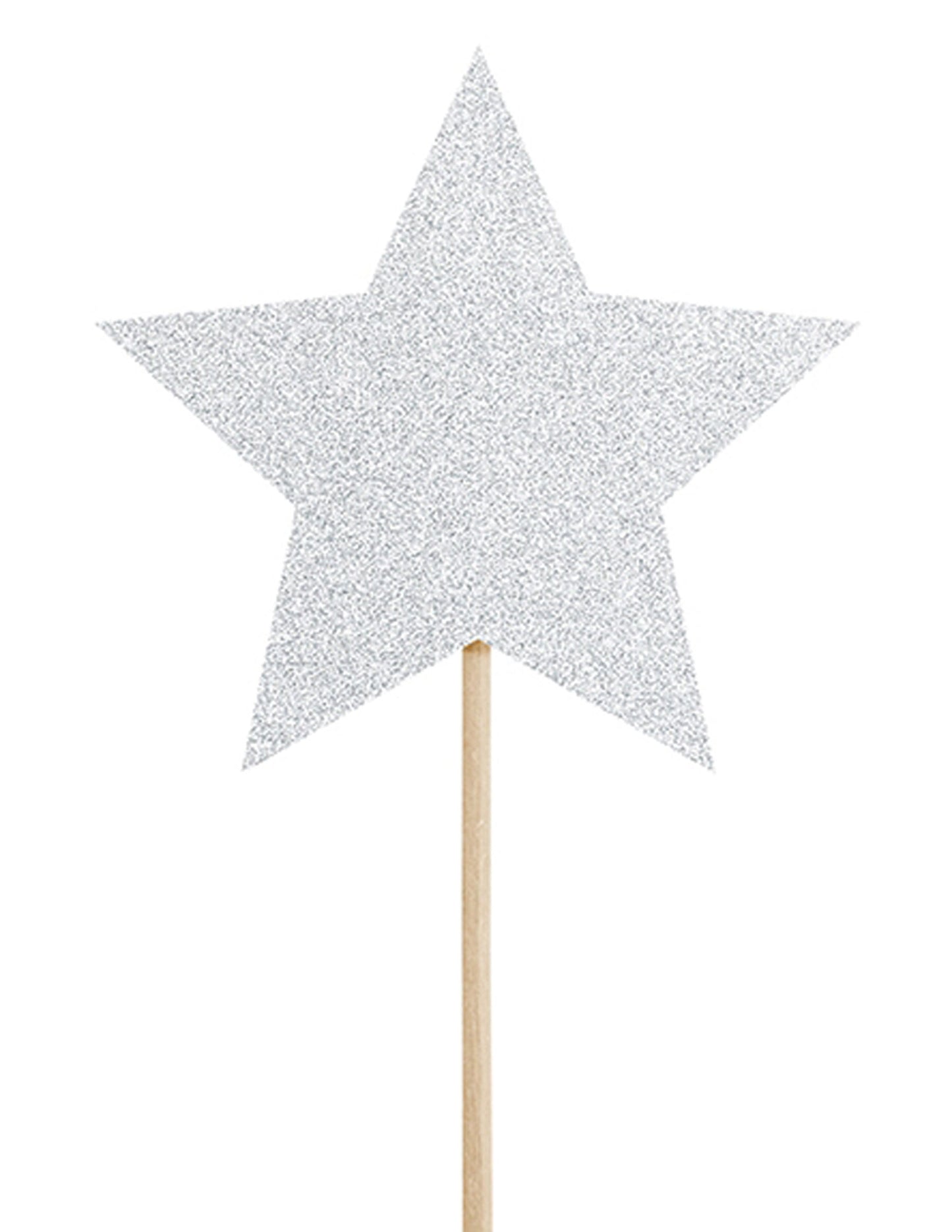 6 strieborných trblietavých hviezdičiek na ozdobu torty na ozdoby 11,5 cm na narodeniny