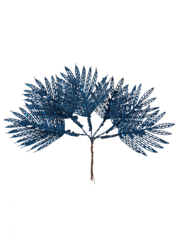 6 tropických listov na morskej trblietavej stonke 21 cm dekorácia džungle