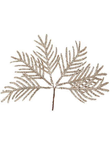 6 tropických trblietavých šampanských lístkov 19 cm na stonke