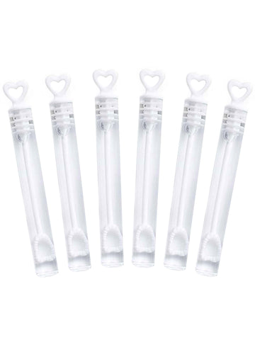 6 fliaš svadobných bublín s uzávermi v tvare srdca