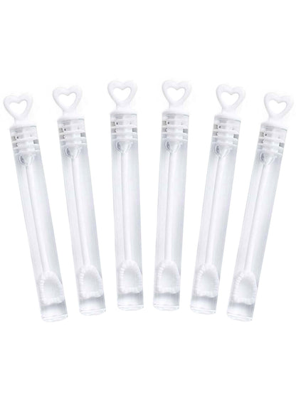 6 fliaš svadobných bublín s uzávermi v tvare srdca