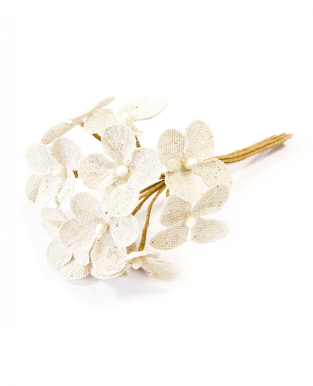 Fleurs artificielles en toile pour décoration ivoire