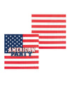 Détail des rayures rouges et blanches des serviettes en papier American party