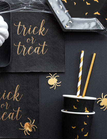 6 kartónových šálok čierny a zlatý obušok 220 ml