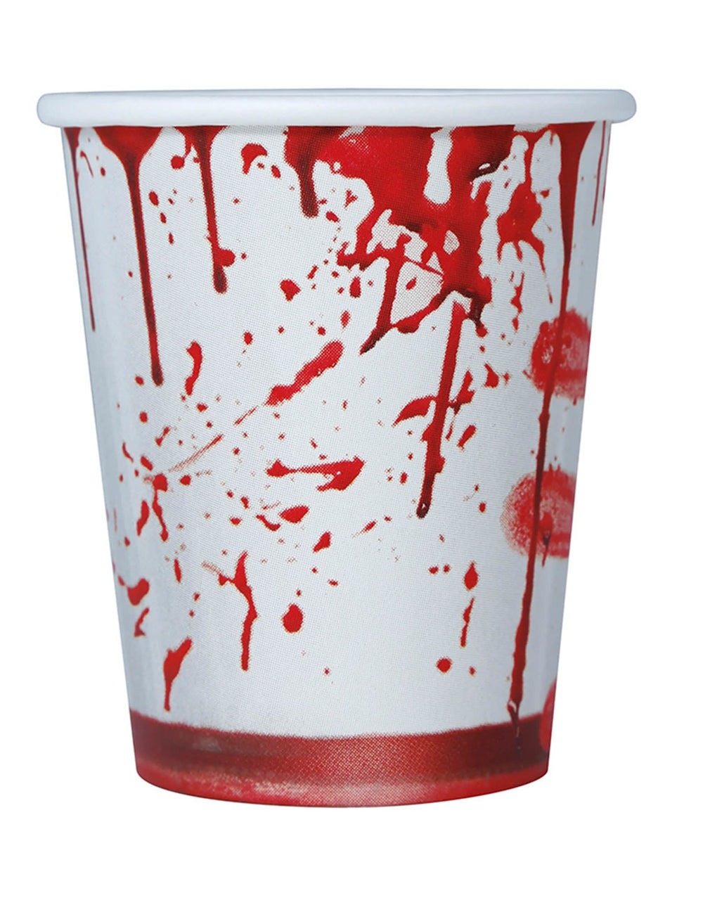 Kartónové poháre halloween biela a červená s krvavými škvrnami
