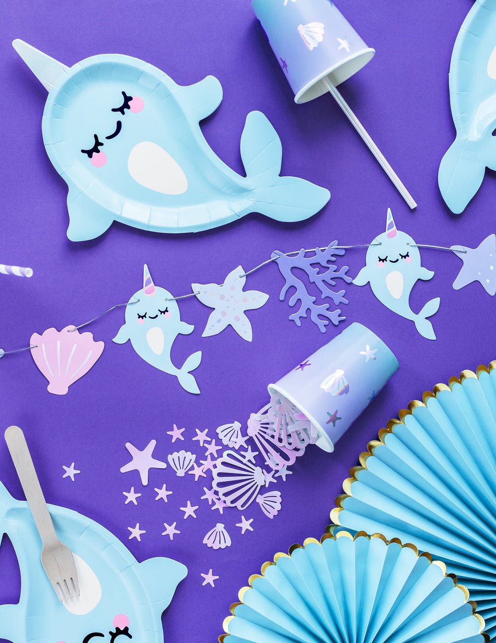 Mise en situation du gobelet en carton licorne des mers