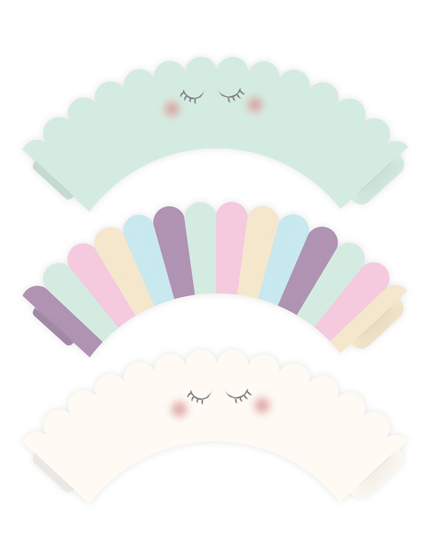 6 ozdob na muffiny s jednorožcom 7,5 x 5 cm pastelové