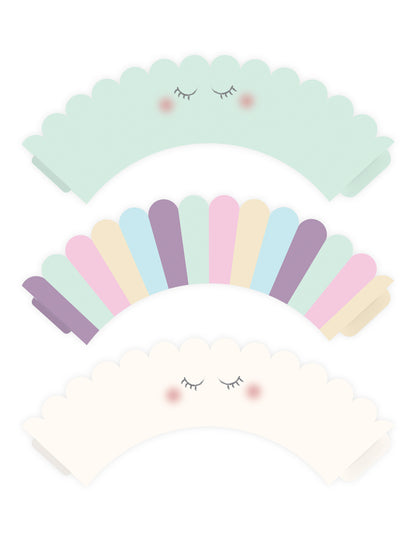 6 ozdob na muffiny s jednorožcom 7,5 x 5 cm pastelové