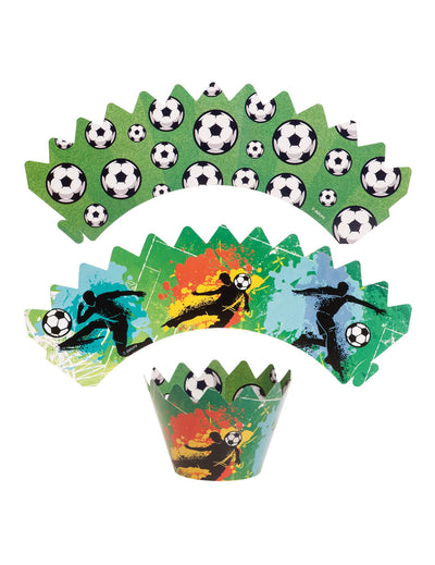Sada 6 dekorácií na cupcakes s toppermi Futbal