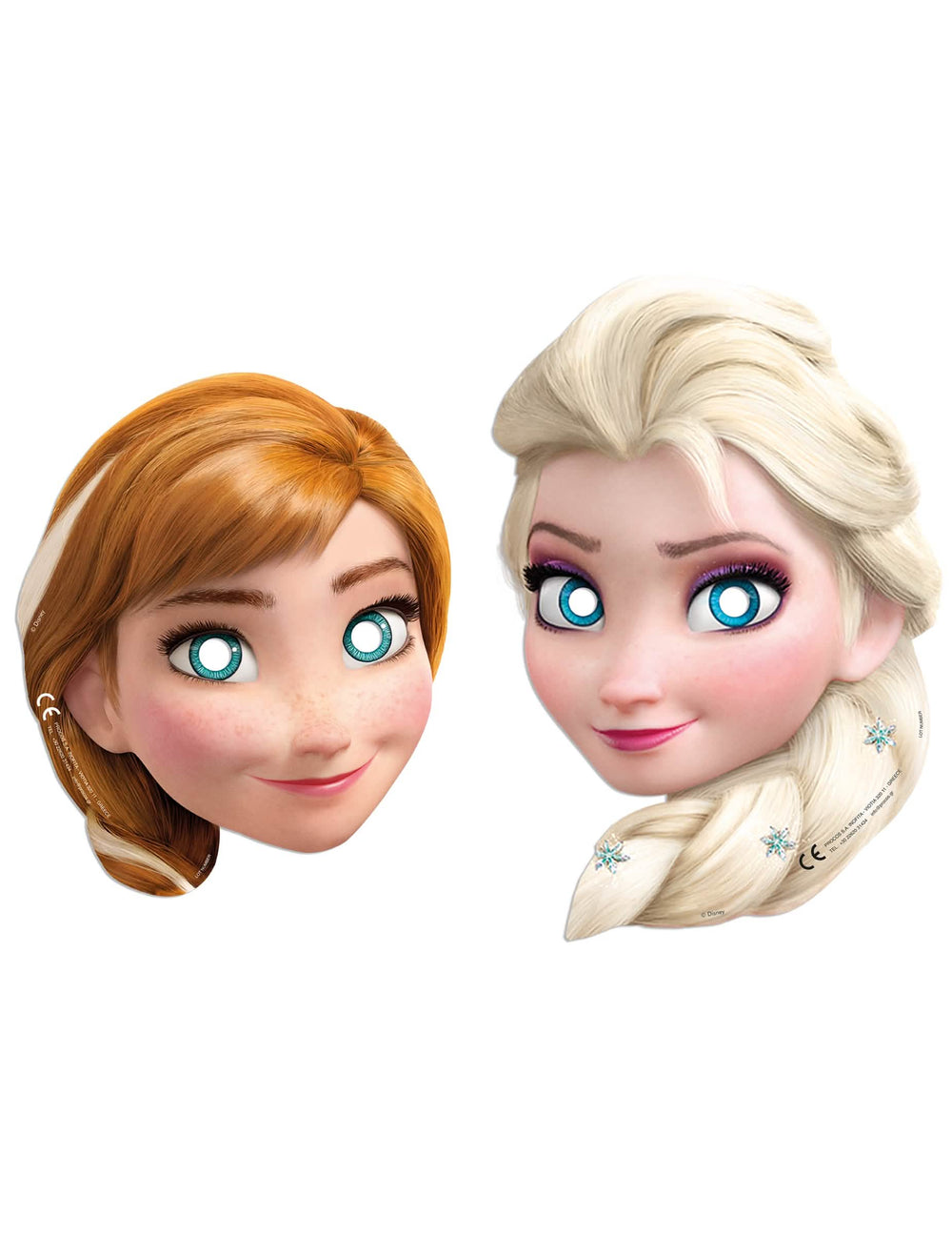 6 masky en carton Ľadové kráľovstvo Frozen Idyllic Wonder pre dieťa Elsa a Anna