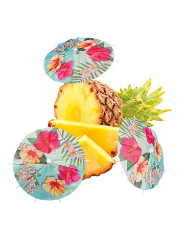 6 havajských koktailových dáždnikov na párty 18 cm 