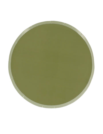 6 malých dvojfarebných kartónových tanierov v šalviovo zelenej a sivozelenej farbe 18 cm bohémsky dekor