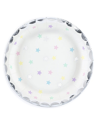 6 malých tanierov v tvare hviezdy 18 cm pastelový kartón