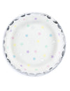 Assiettes étoiles en carton pastel avec bordure argentée