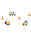 Pics camions et cônes de chantier multicolores lot de 6