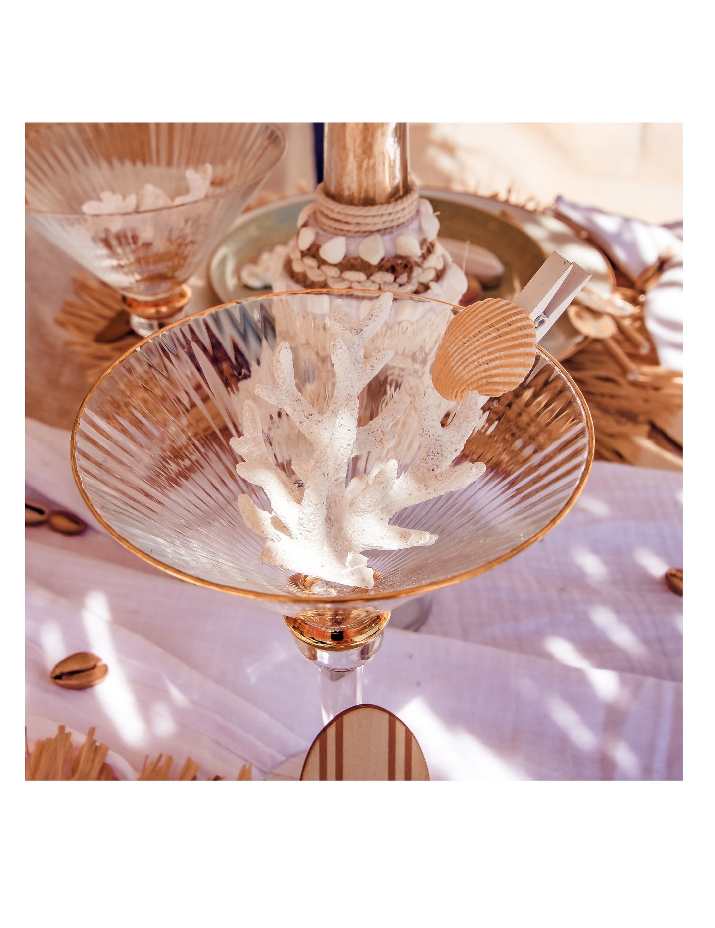 Mise en situation des pinces coquillages pour décoration de fête