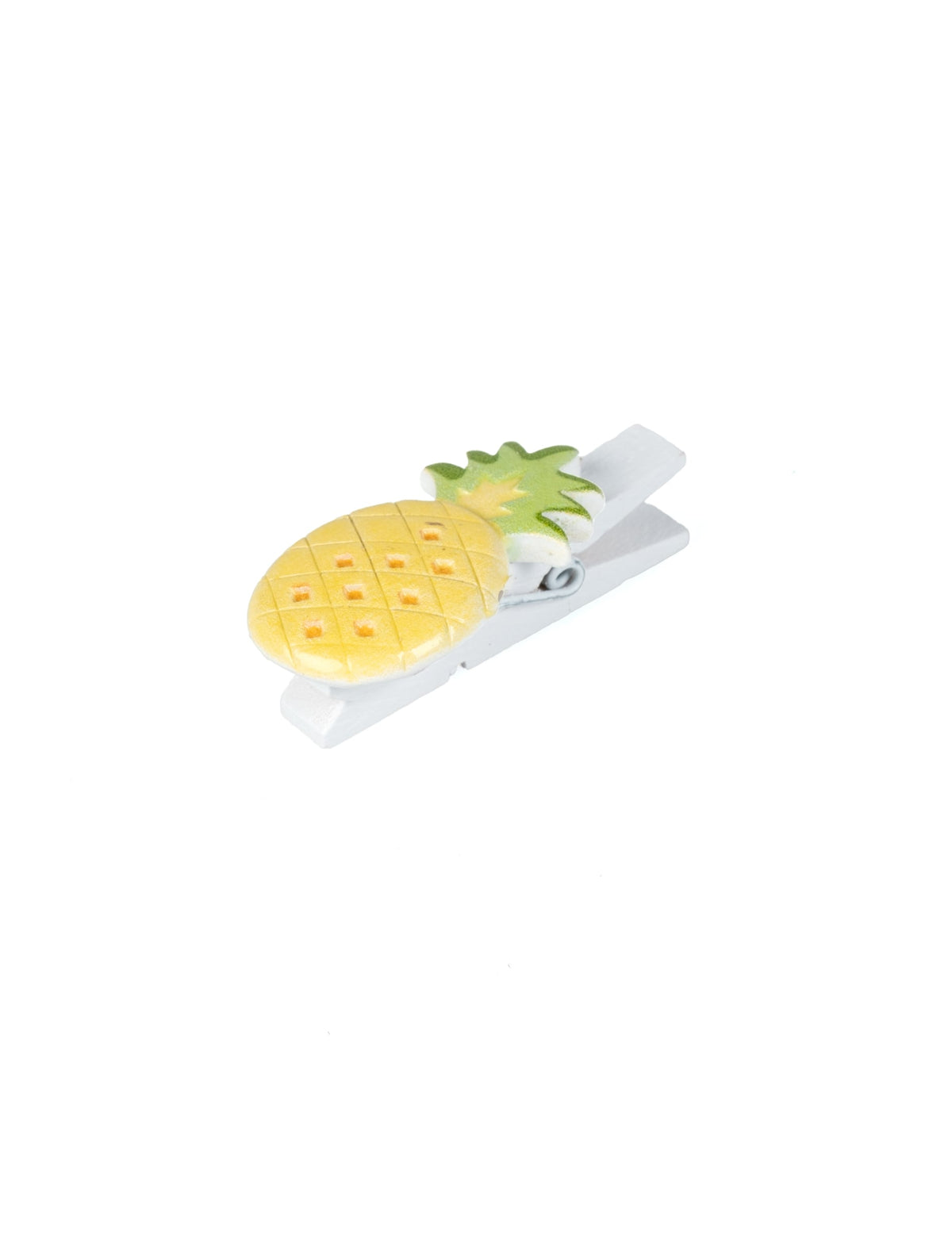 Pinces décoratives ananas pour table jaune et vert en résine
