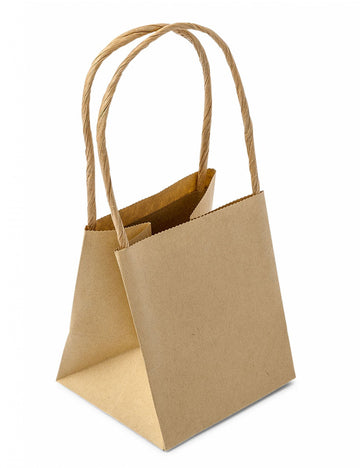 Sacs à cadeaux kraft pour fête marron avec poignées torsadées