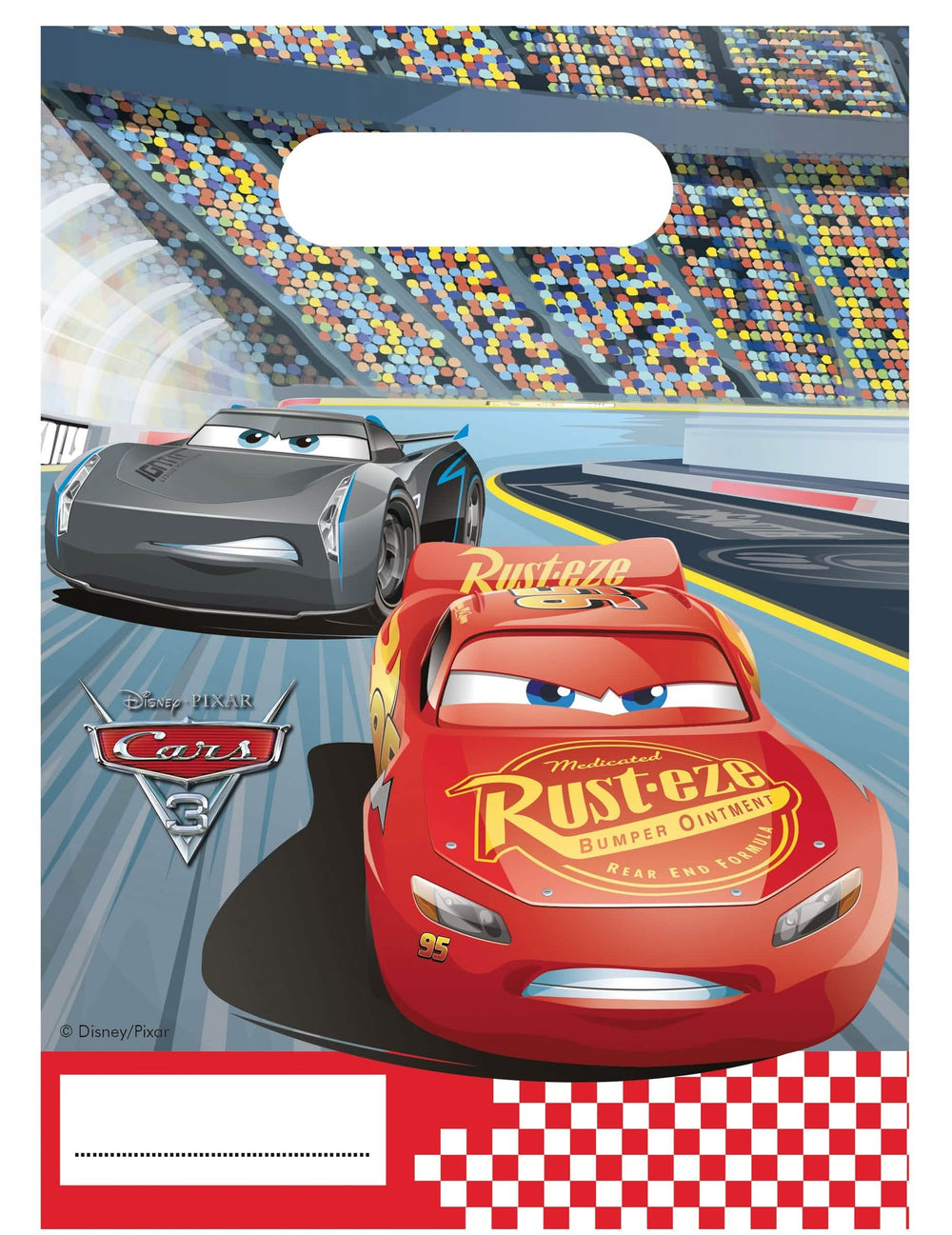 darčekové tašky Cars 3 pre dieťa červená s Flash McQueen a Jackson Storm