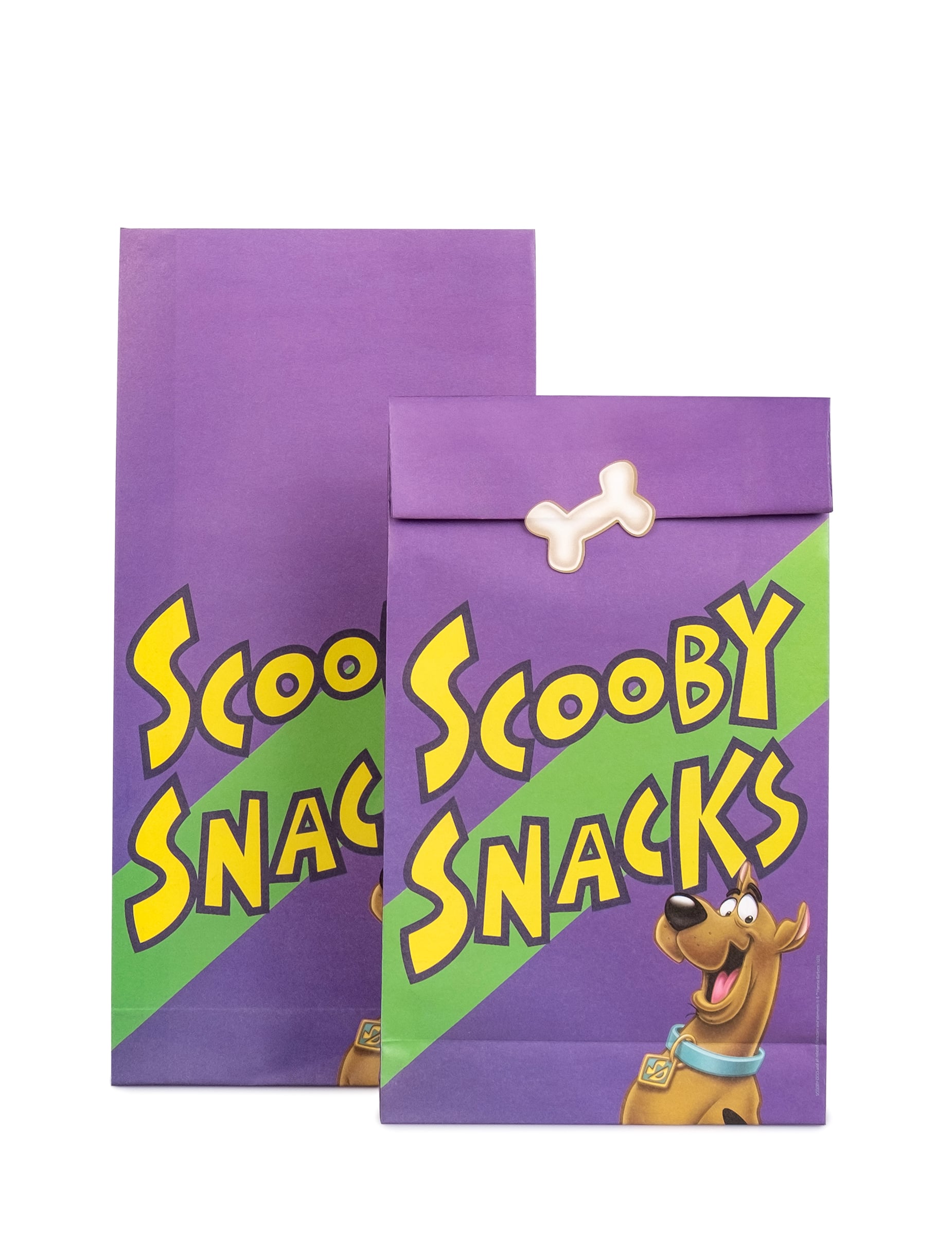Sacs cadeaux Scooby-Doo pour enfant violets et verts avec logo Scooby Snacks
