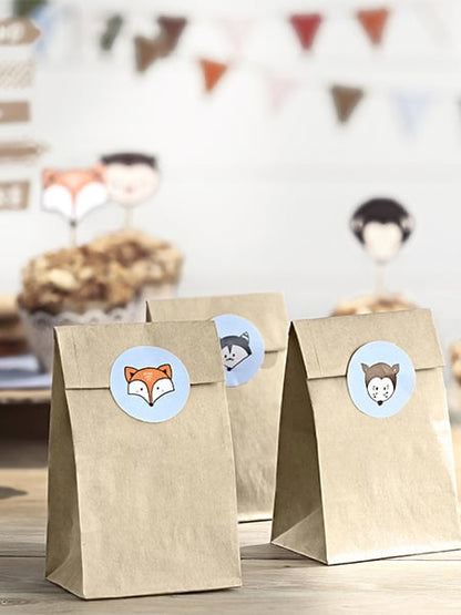 6 papierové tašky a nálepky so zvieratkami z lesa 