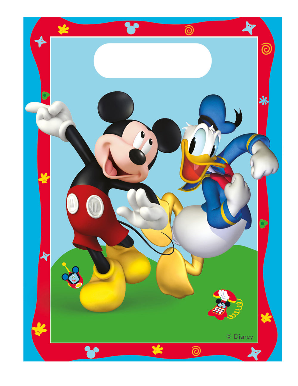 Sacs plastique Mickey Mouse pour enfant bleus et rouges avec Donald Duck