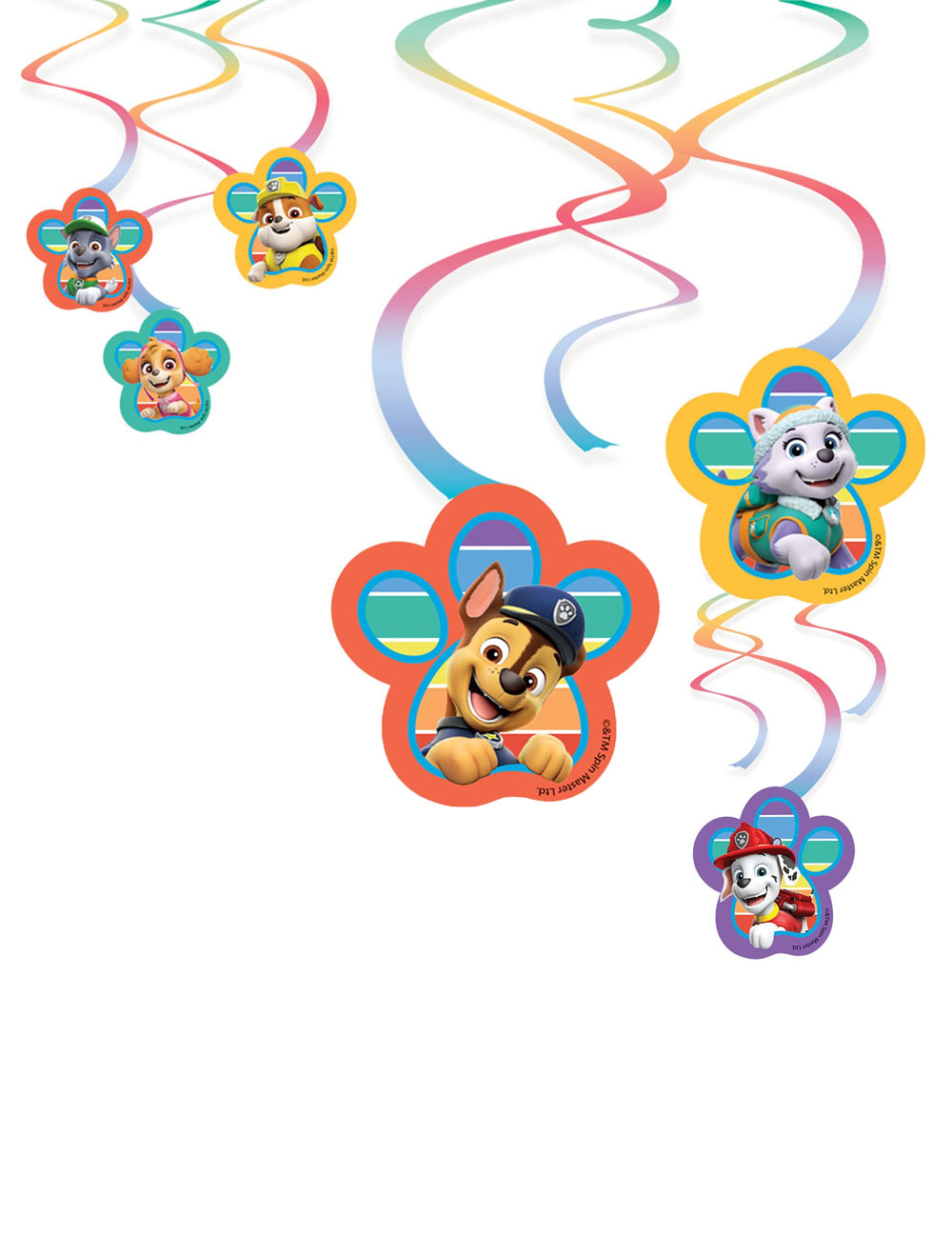 Spirales en papier Pat' Patrouille pour enfant multicolores