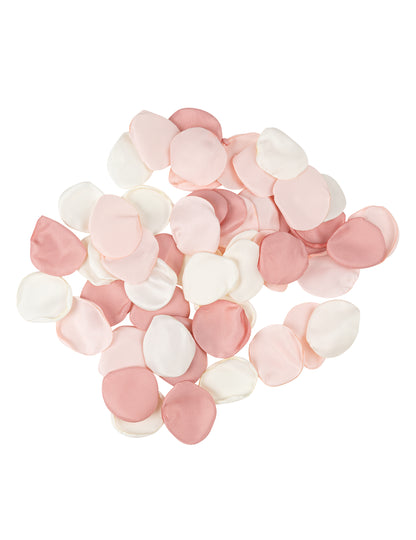 60 saténových lupienkov ruže v slonovinovej, ružovej a prašnej farbe, 3,5 cm, na ozdobu