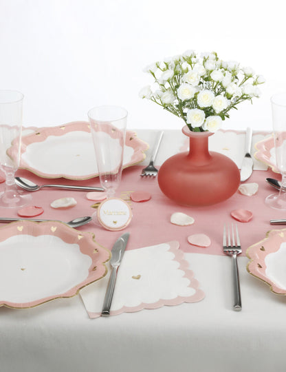 60 saténových lupienkov ruže v slonovinovej, ružovej a prašnej farbe, 3,5 cm, na ozdobu