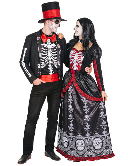 Déguisement de couple mexicain Dia de los Muertos adulte