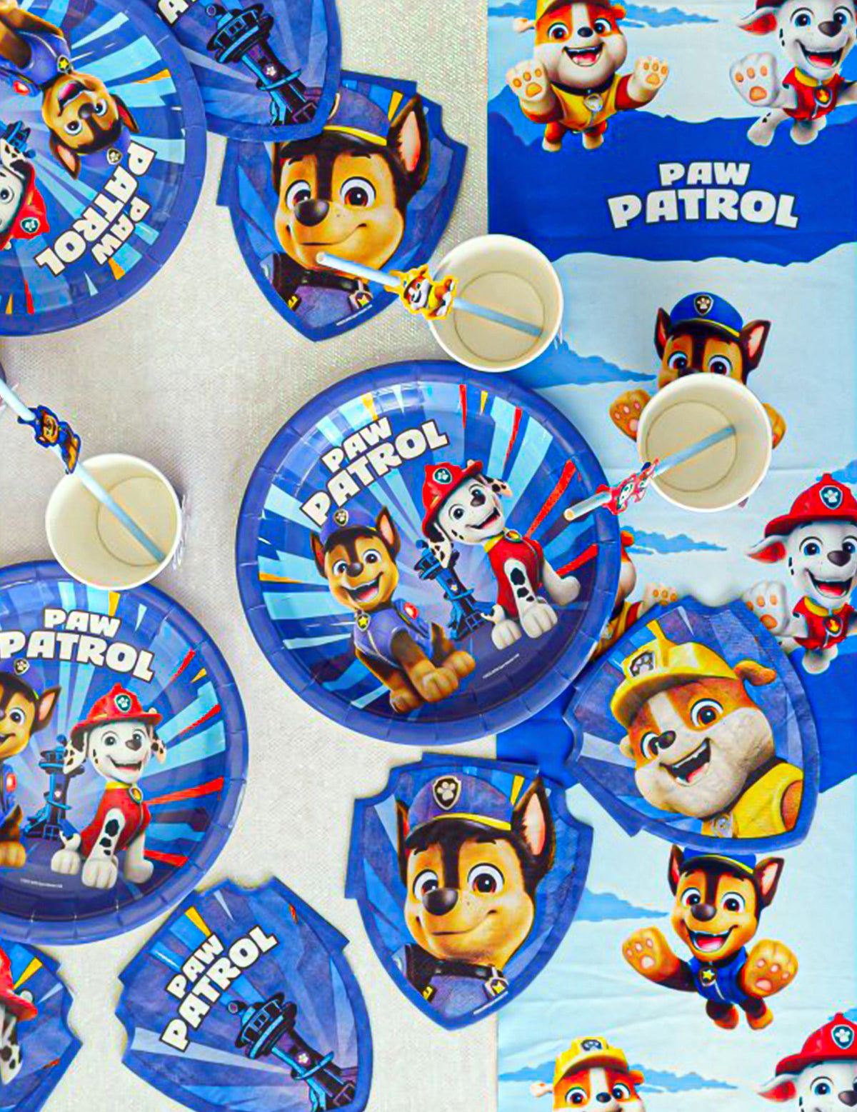 8 modrých kartónových tanierov Pat'patrouille™ 23 cm