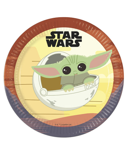 8 detských kartónových dosiek Yoda Mandallorian 23 cm