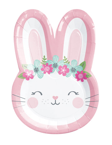 8 kartónových tanierov Malý ružový zajačik 22,2 cm 