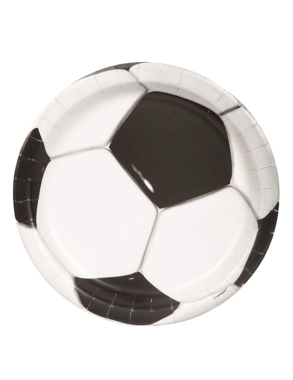 Papierové taniere futbalová lopta čierna a biela s 3D efektom