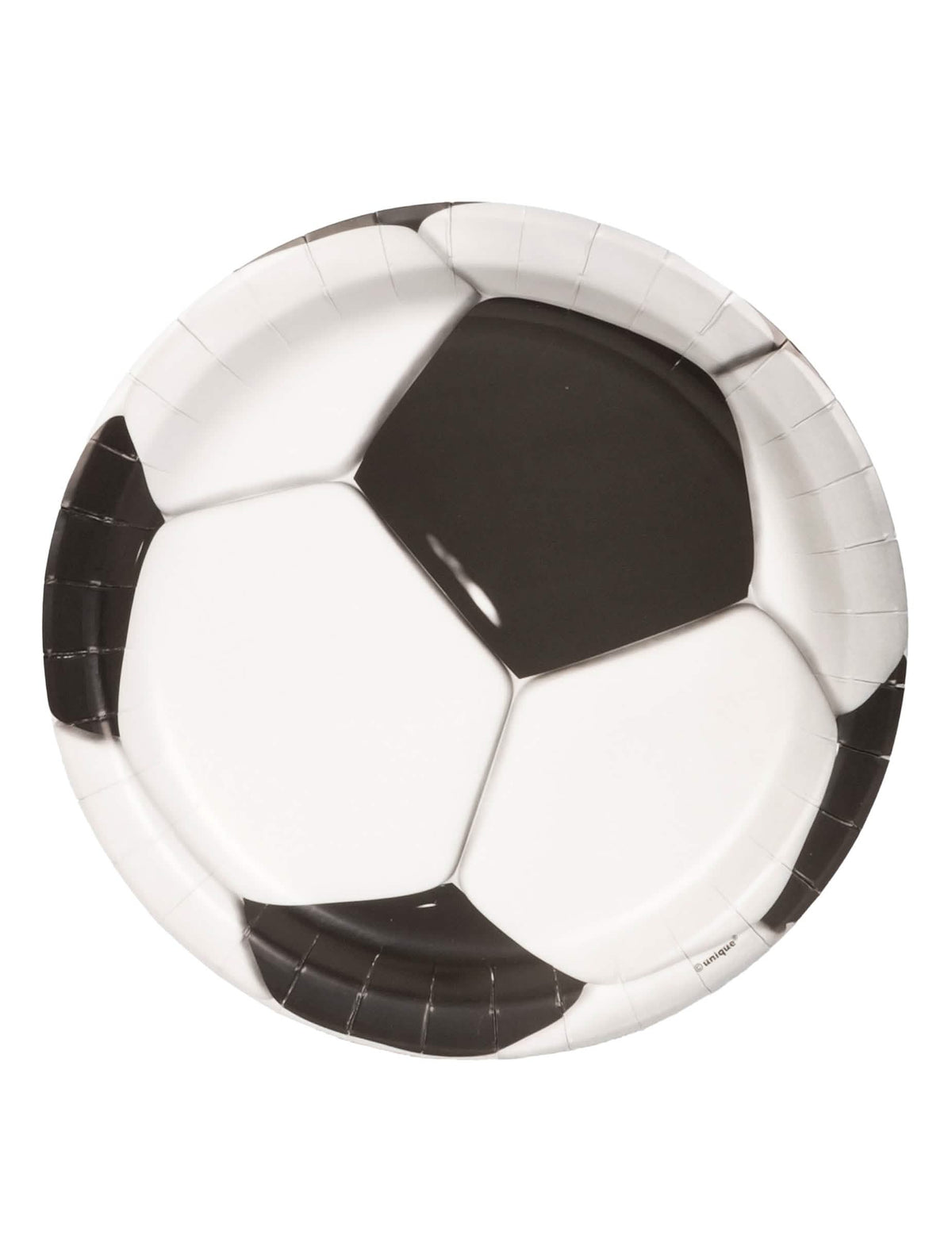 Papierové taniere futbalová lopta čierna a biela s 3D efektom