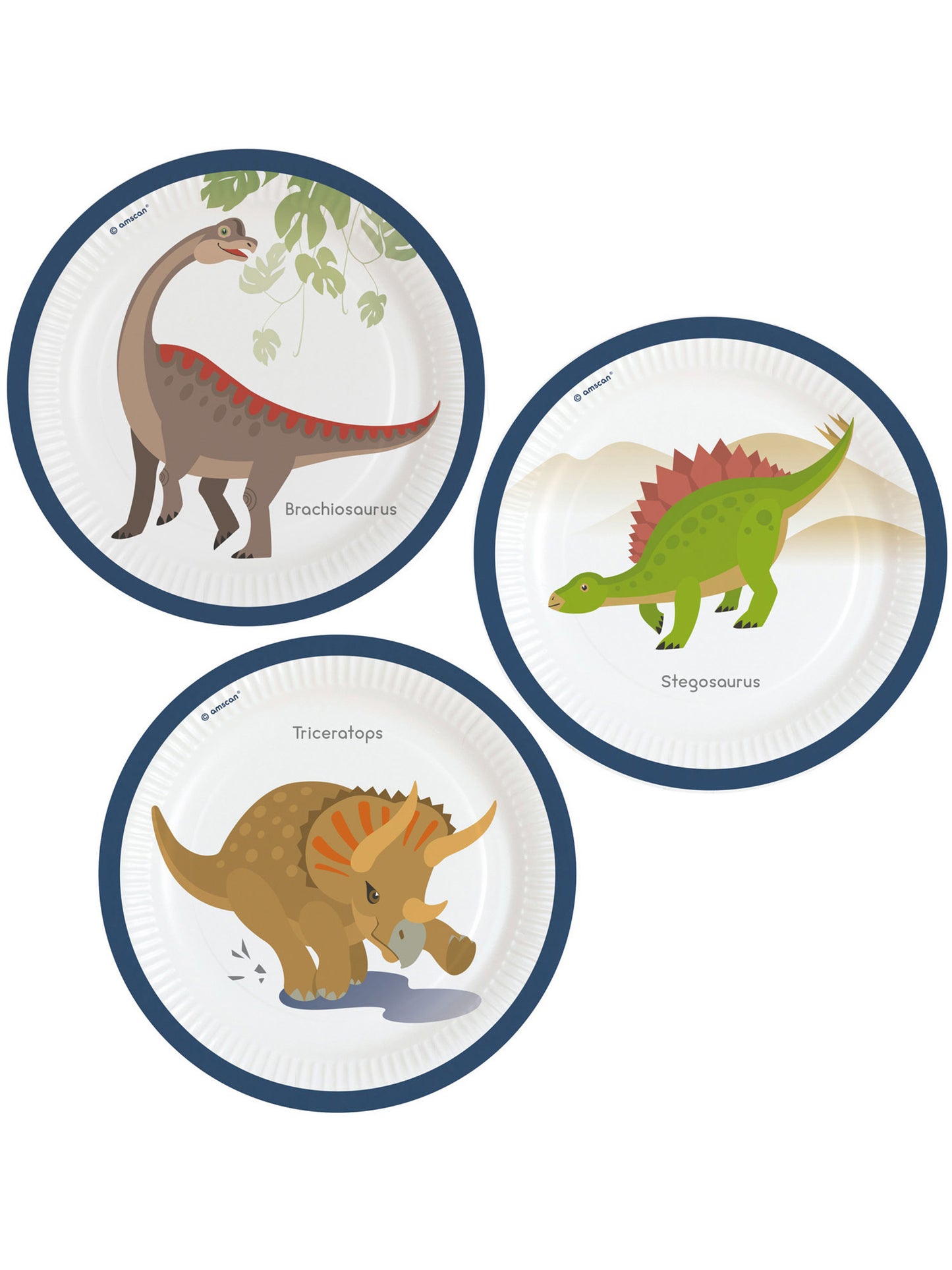 8 veľkých papierových tanierov s dinosaurami 23 cm narodeniny